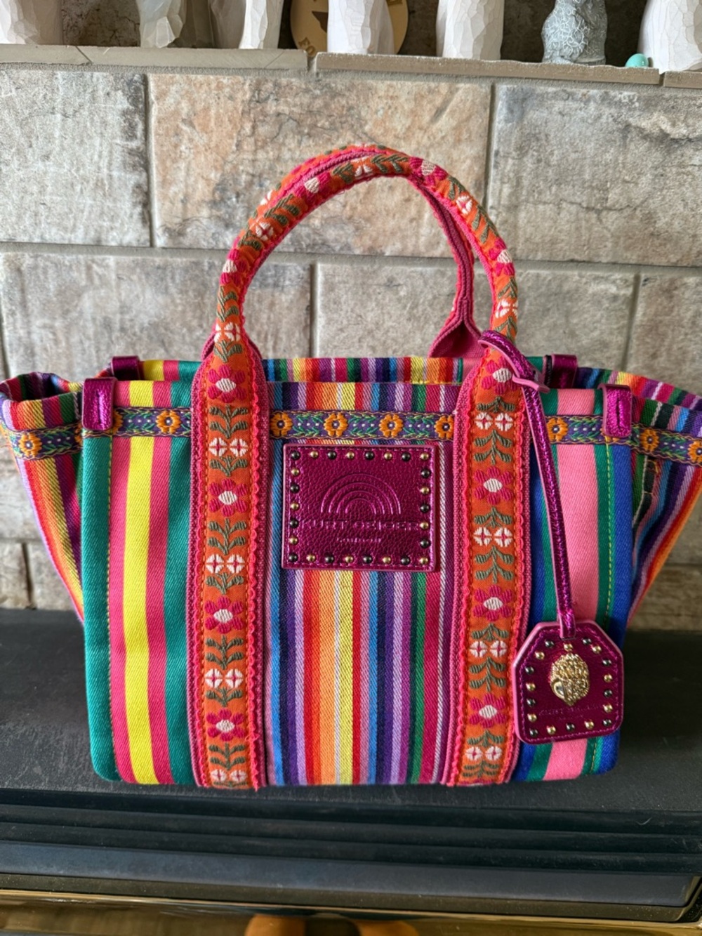 Kurt Geiger Colorful Striped Small Southbank Shopper Tote